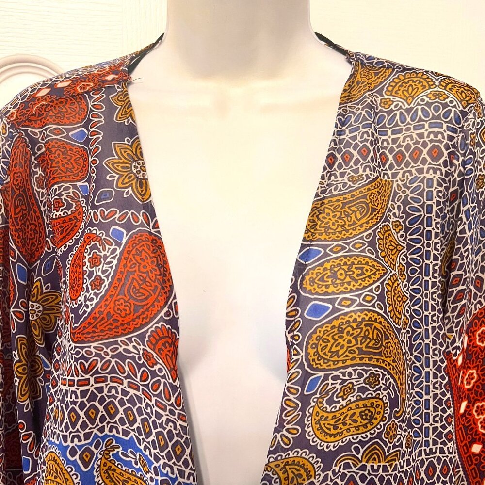 Style & Co. Women's Open Front Sheer Flowy Jacket-Lined -Casual-Size Small-Fun - Picture 4 of 14